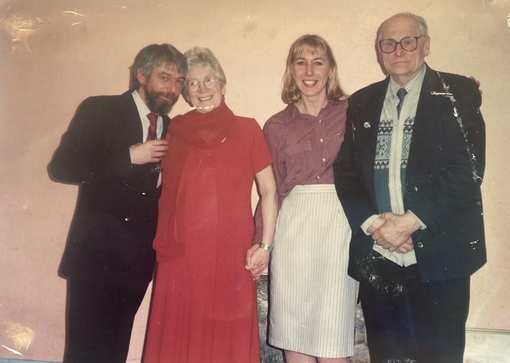Joe with Rachel, Glynis and Percy at Fearon Hall