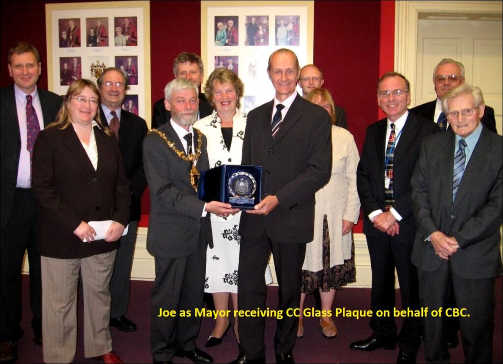Receiving Glass Plaque as Mayor